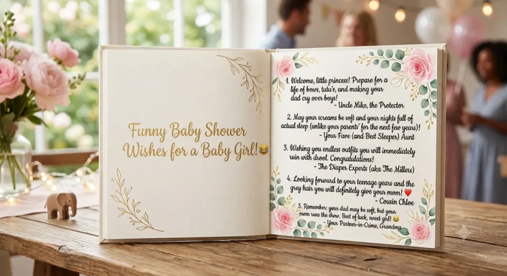 Funny Baby Shower Wishes for a Girl😂 